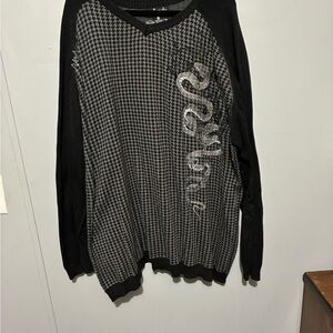 Pelle Pelle Black and Gray Knit Sweater